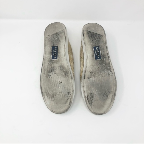 Sperry Seacoast Python Linen Gold Slip On Shoes size 11 - Picture 7 of 7